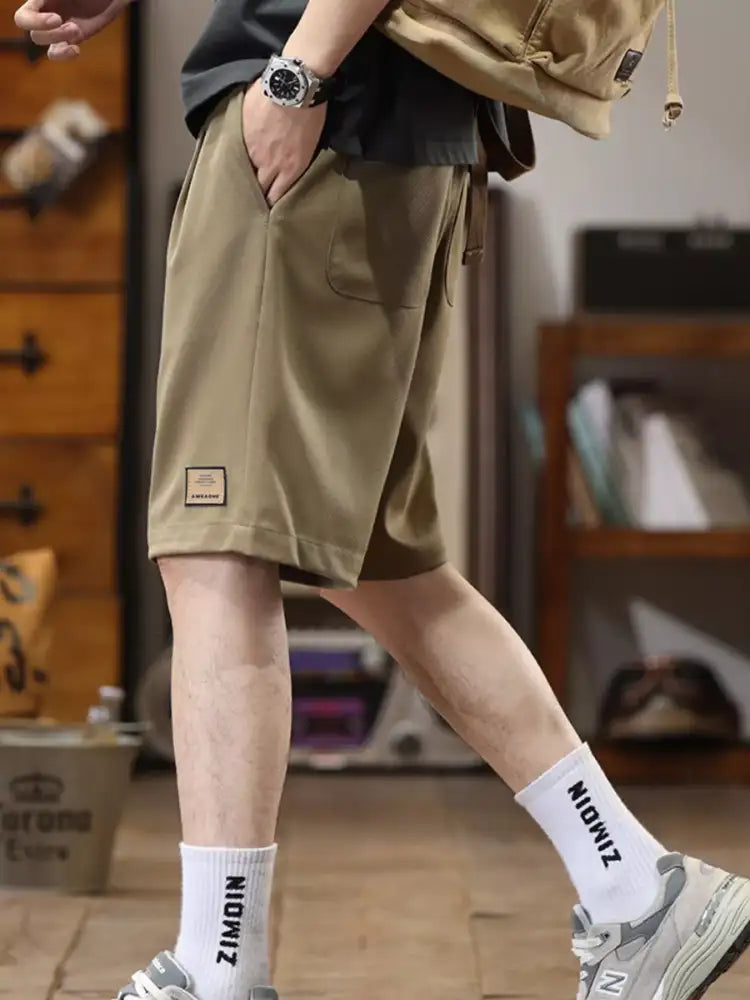 Men’s Plus Size Casual Loose-Fit Drawstring Shorts