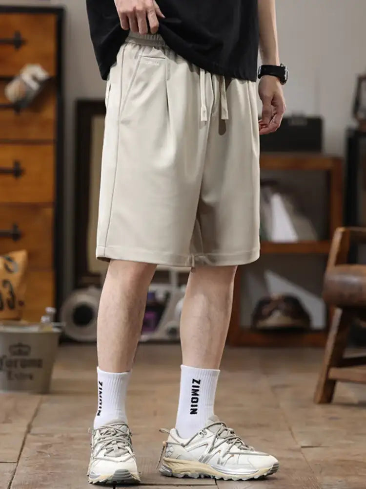 Men’s Plus Size Casual Loose-Fit Drawstring Shorts