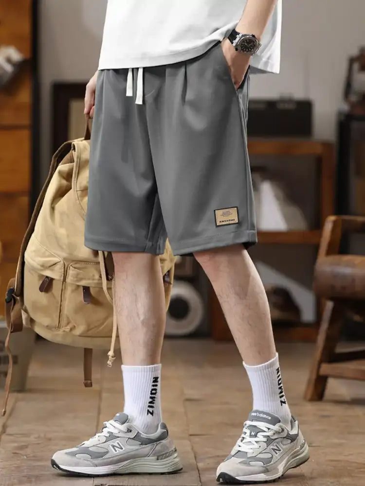 Men’s Plus Size Casual Loose-Fit Drawstring Shorts