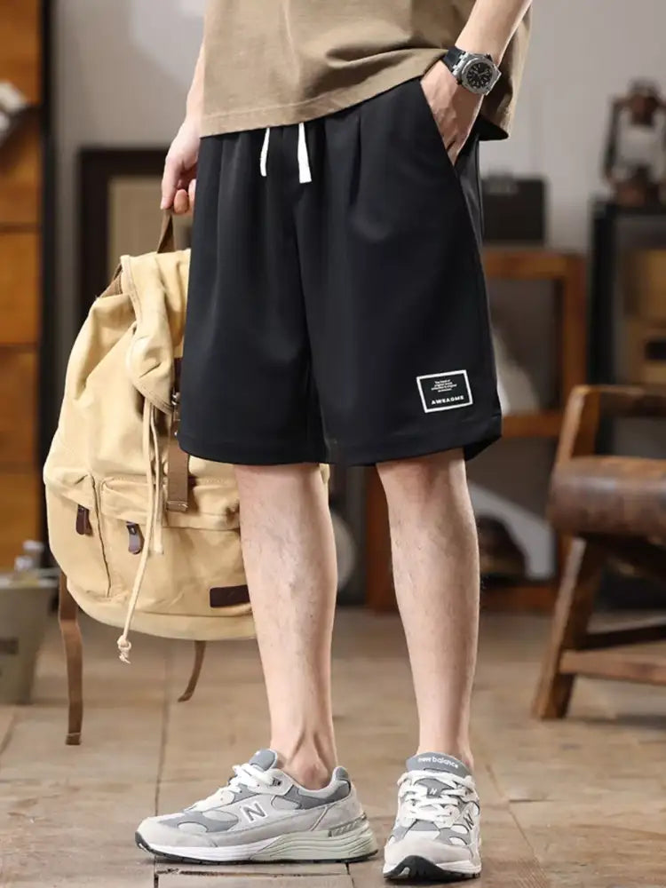 Men’s Plus Size Casual Loose-Fit Drawstring Shorts