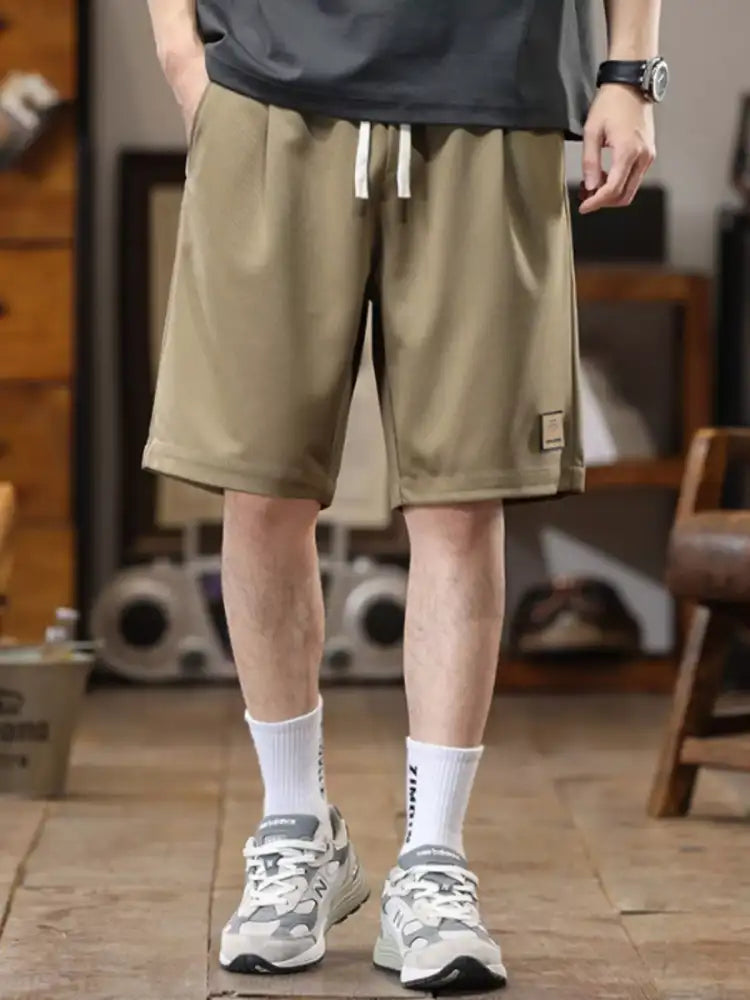 Men’s Plus Size Casual Loose-Fit Drawstring Shorts