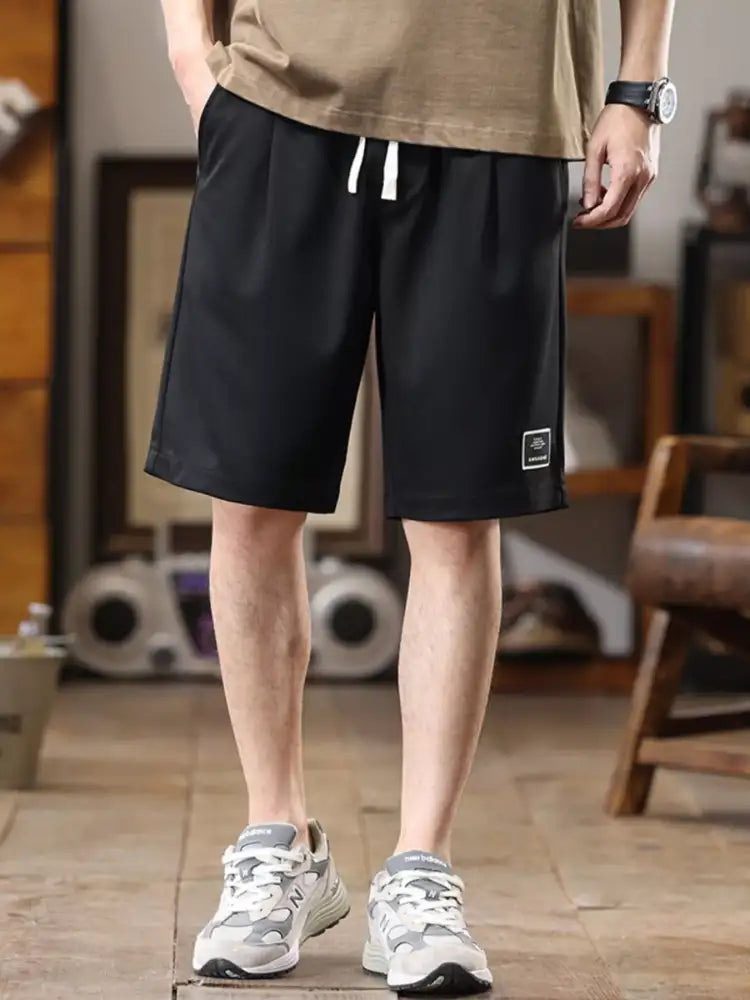 Men’s Plus Size Casual Loose-Fit Drawstring Shorts