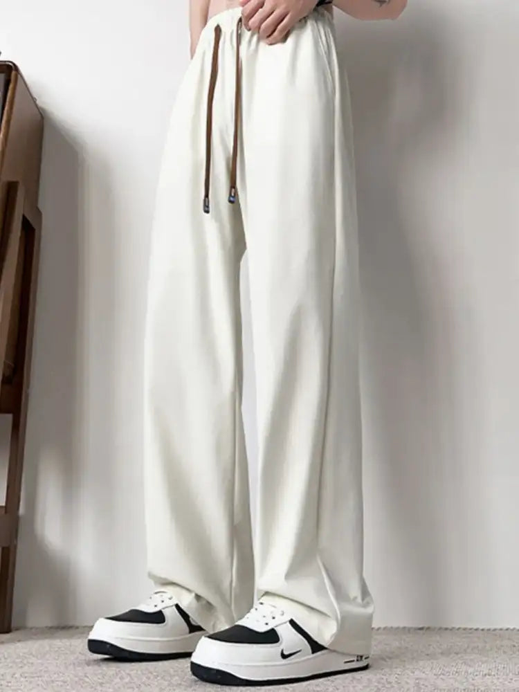 Men’s Plus Size Casual Wide Leg Drawstring Pants