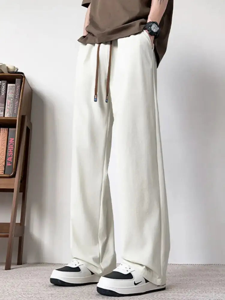 Men’s Plus Size Casual Wide Leg Drawstring Pants
