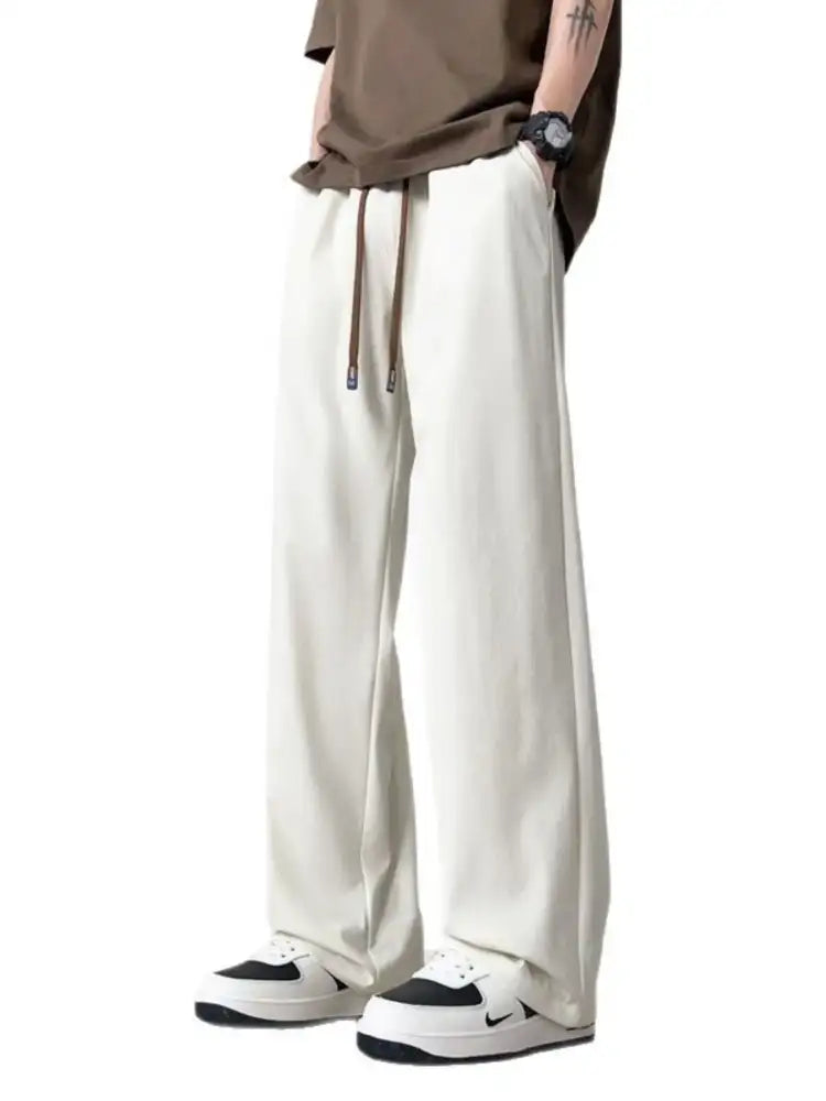 Men’s Plus Size Casual Wide Leg Drawstring Pants