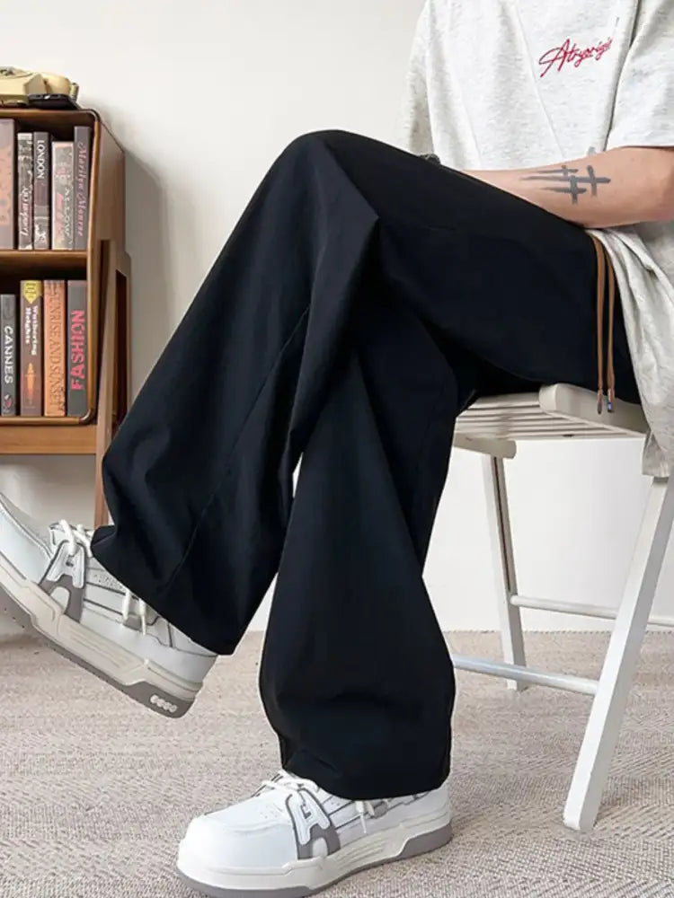 Men’s Plus Size Casual Wide Leg Drawstring Pants