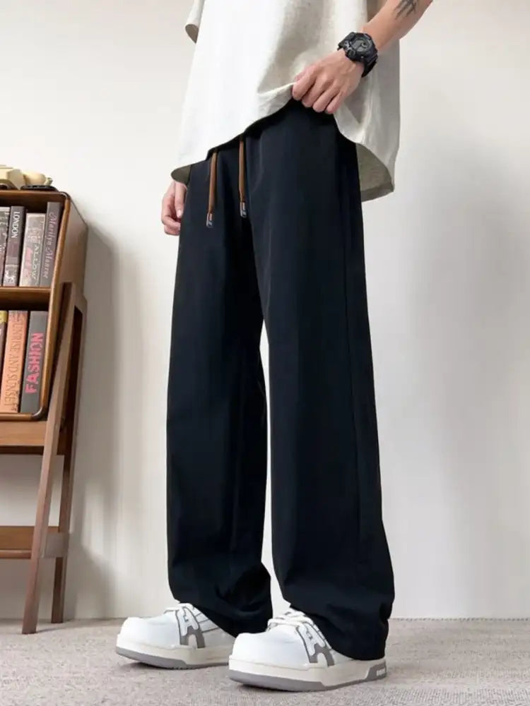 Men’s Plus Size Casual Wide Leg Drawstring Pants
