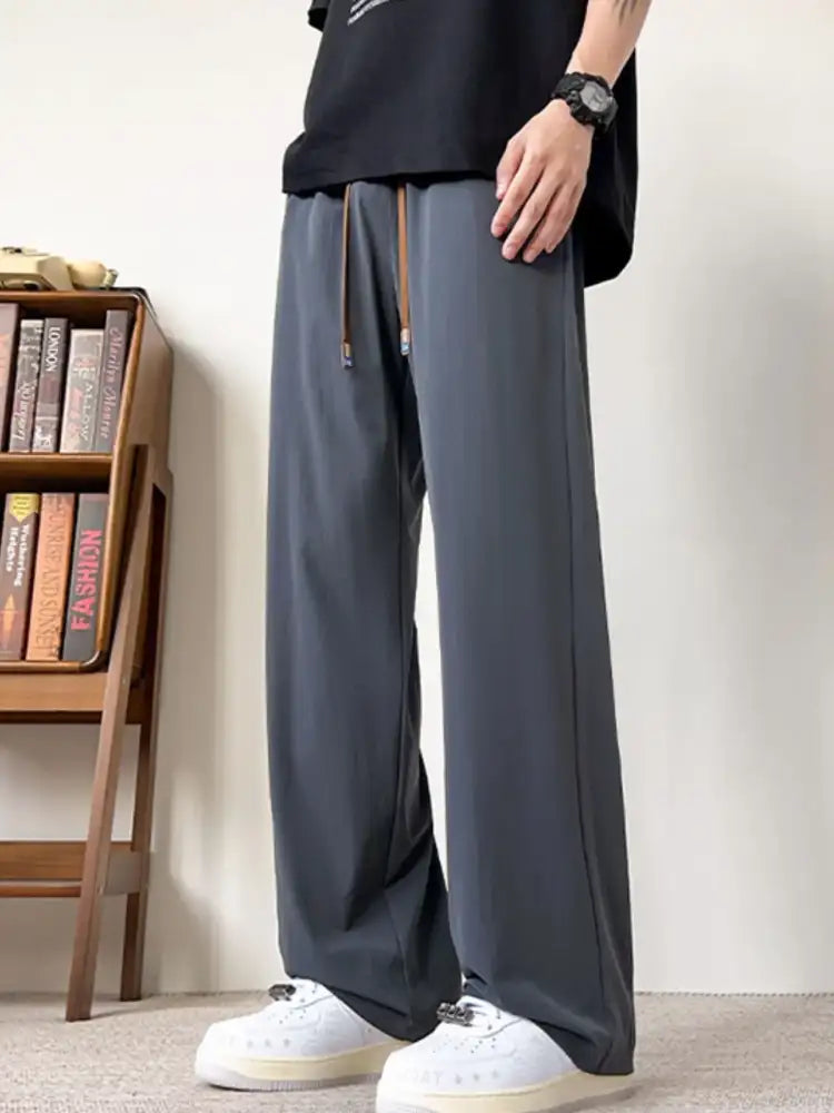 Men’s Plus Size Casual Wide Leg Drawstring Pants