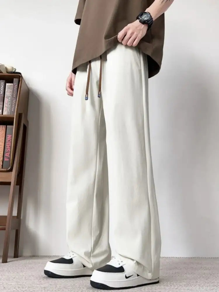 Men’s Plus Size Casual Wide Leg Drawstring Pants