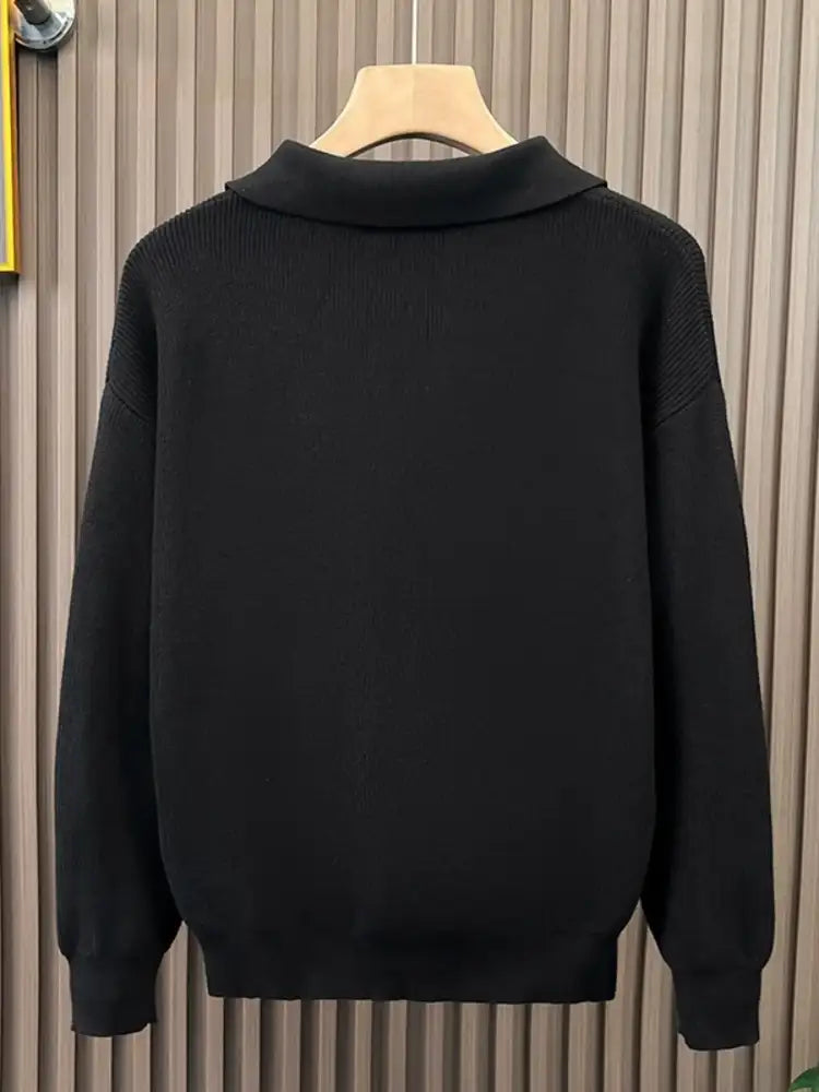 Men’s Plus Size Classic Collar Knitted Sweater