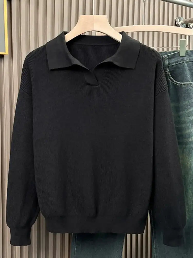 Men’s Plus Size Classic Collar Knitted Sweater