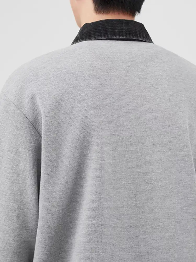 Men’s Plus Size Collared Neck Long Sleeve Polo