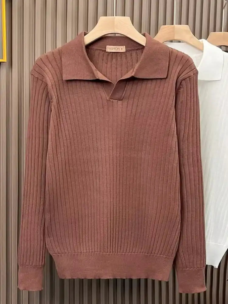 Men’s Plus Size Collared Neck Long Sleeve Polo