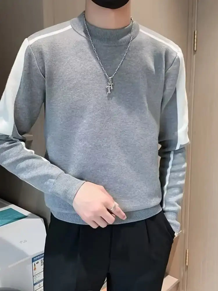 Men’s Plus Size Color Block Knit Top