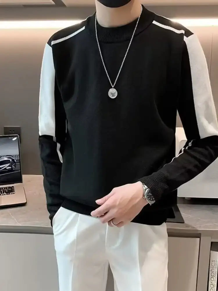 Men’s Plus Size Color Block Knit Top