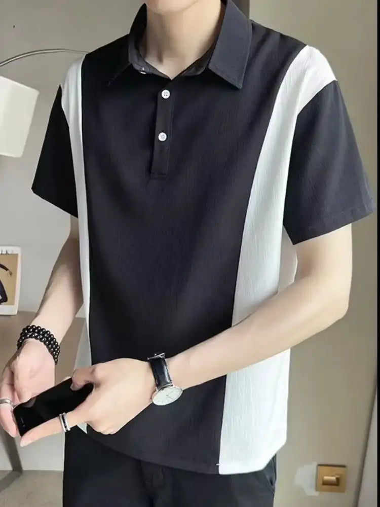 Men’s Plus Size Contrast Short Sleeve Polo
