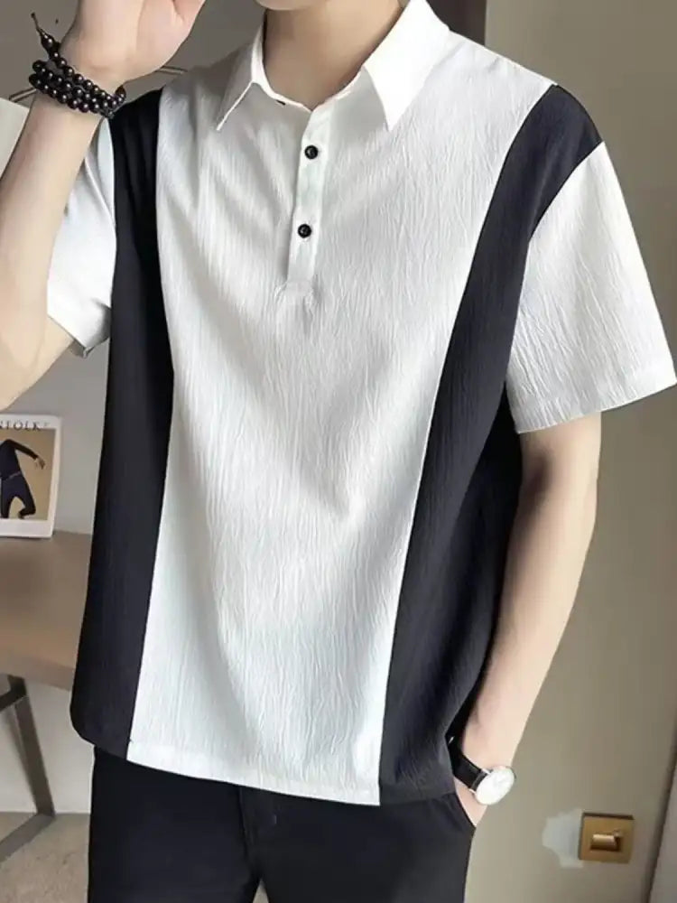 Men’s Plus Size Contrast Short Sleeve Polo