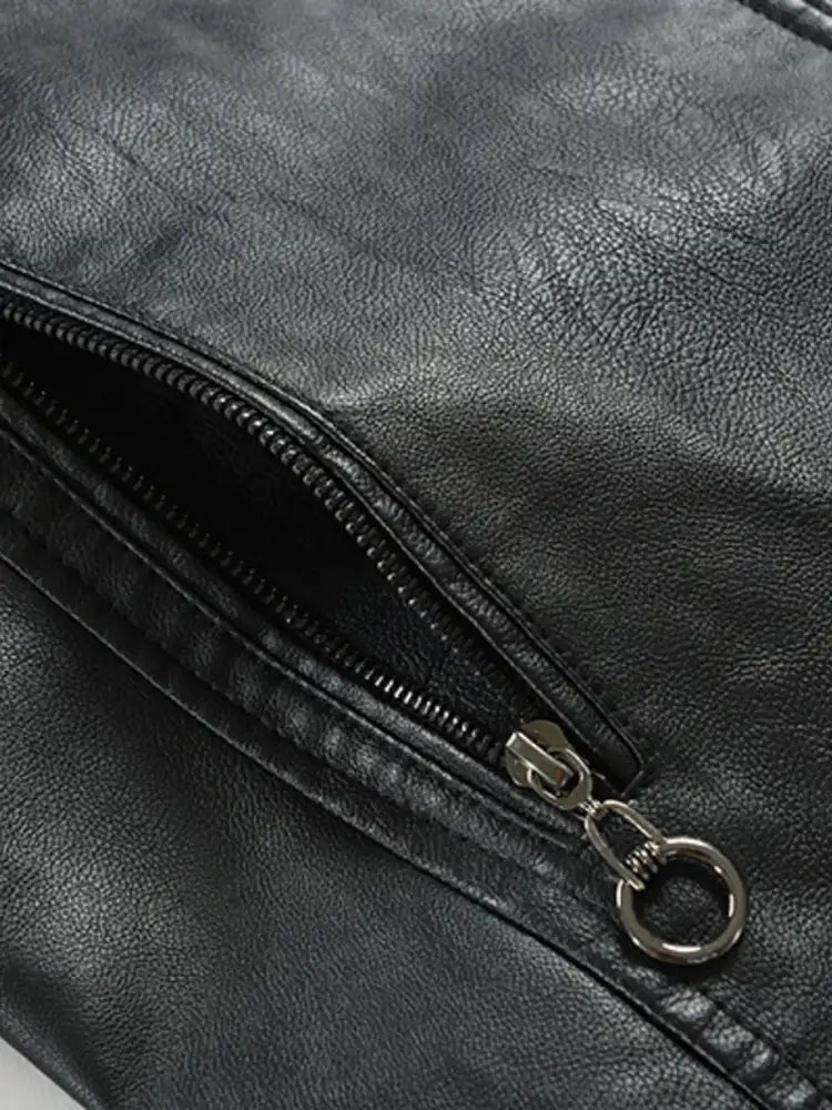 Men’s Plus Size Contrast Zip Up Long Sleeve Jacket