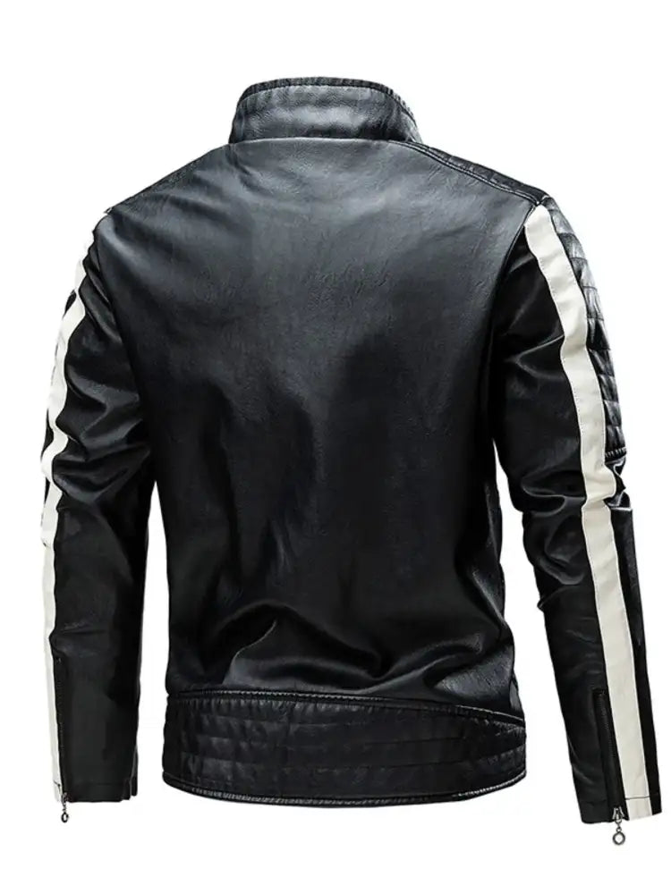 Men’s Plus Size Contrast Zip Up Long Sleeve Jacket