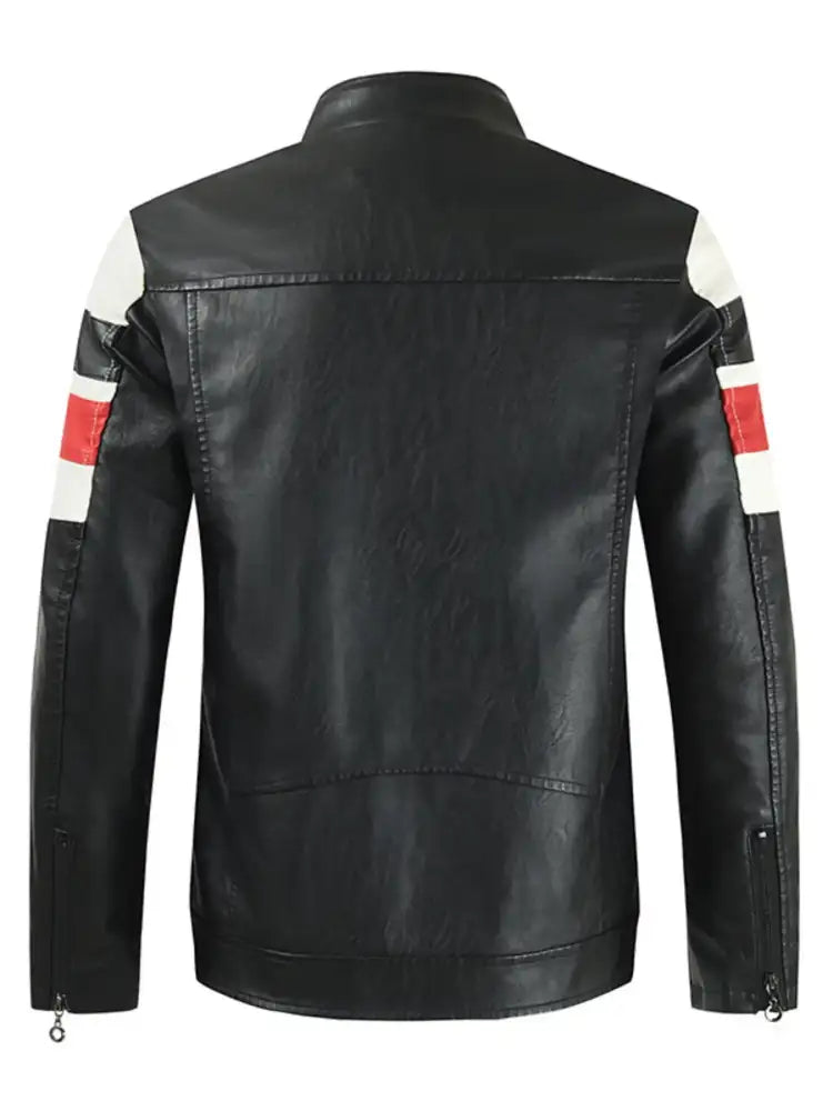 Men’s Plus Size Contrast Zip Up Long Sleeve Jacket