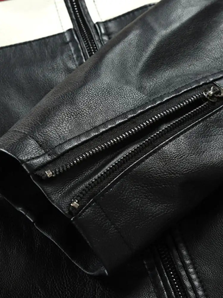 Men’s Plus Size Contrast Zip Up Long Sleeve Jacket