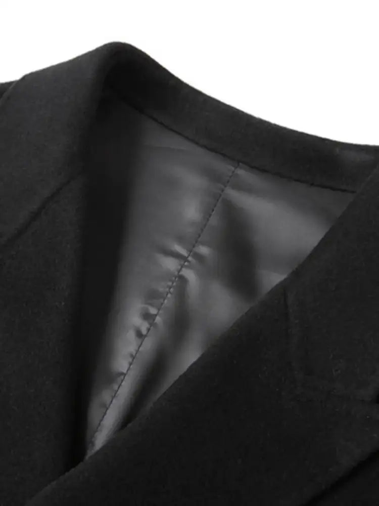 Men’s Plus Size Double-Breasted Longline Coat