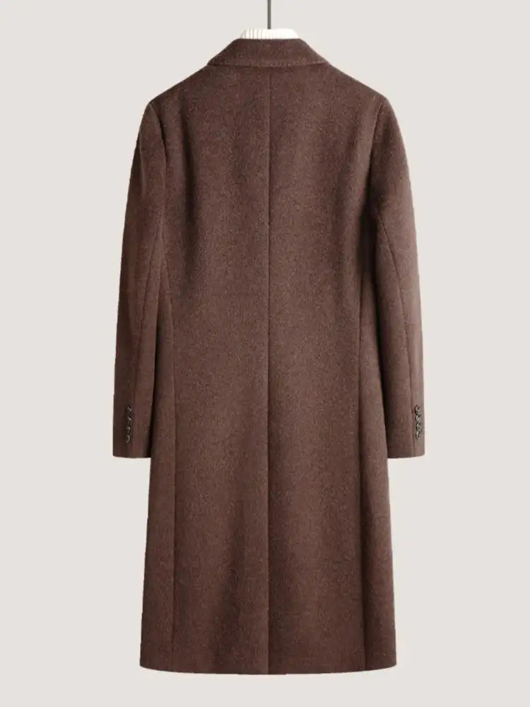Men’s Plus Size Double-Breasted Wool Overcoat