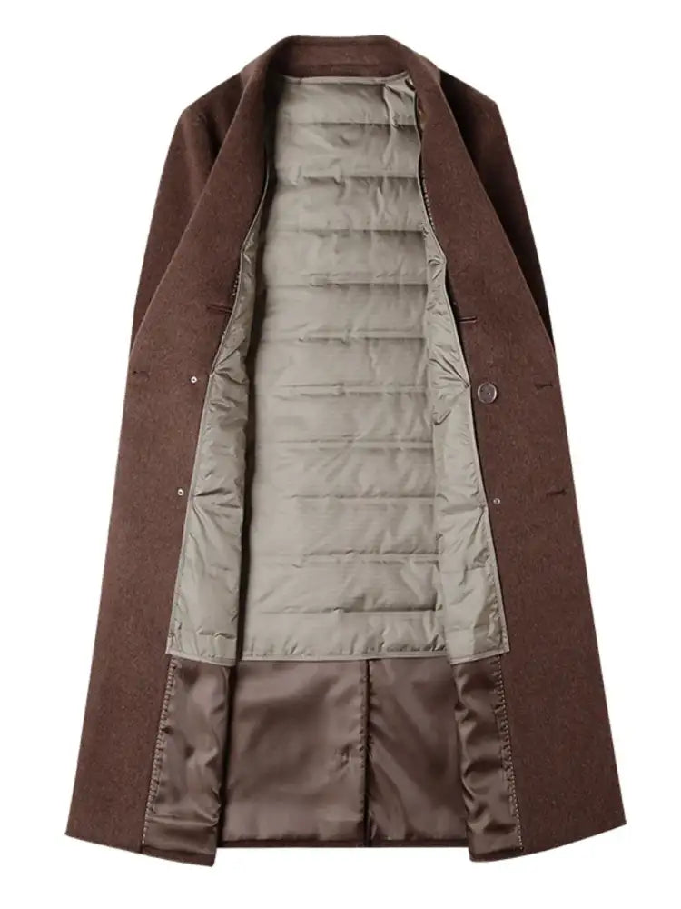 Men’s Plus Size Double-Breasted Wool Overcoat