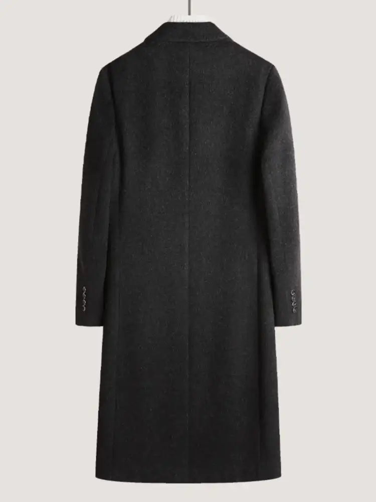 Men’s Plus Size Double-Breasted Wool Overcoat