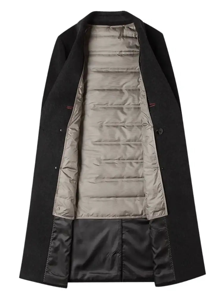 Men’s Plus Size Double-Breasted Wool Overcoat