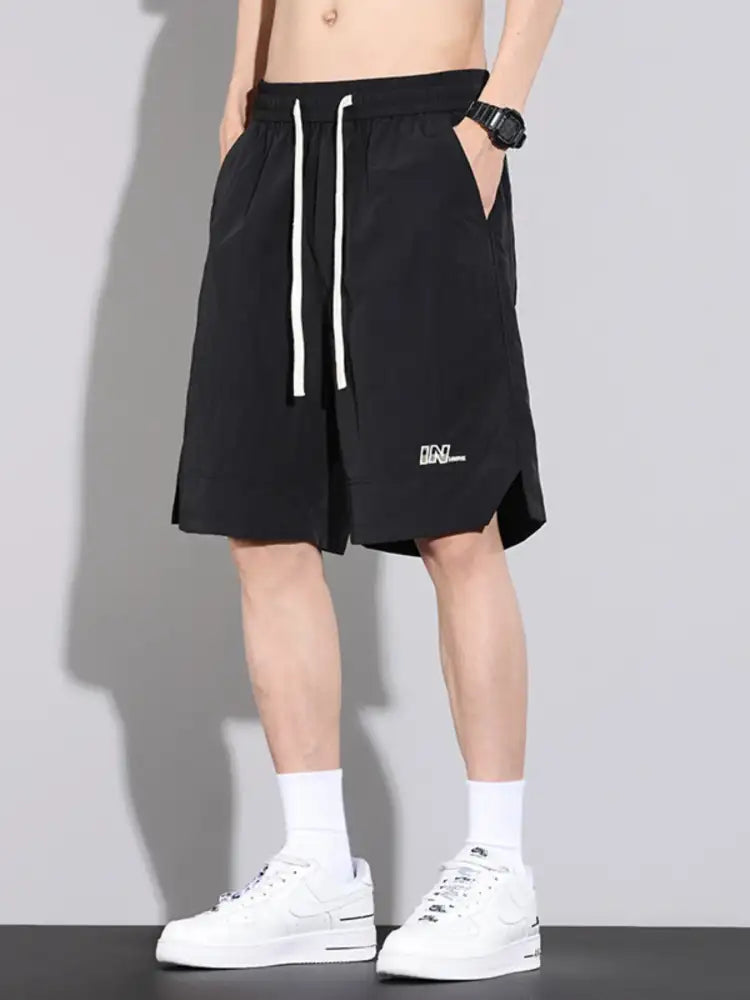 Men’s Plus Size Drawstring Basketball Shorts with Side Pockets