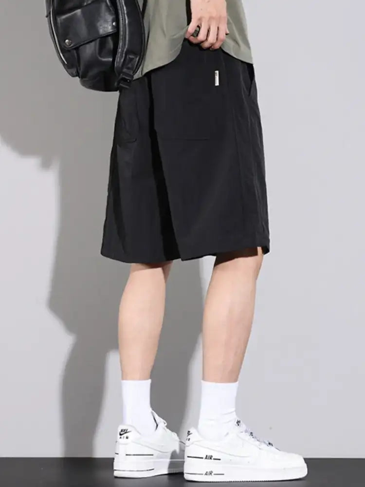 Men’s Plus Size Drawstring Basketball Shorts with Side Pockets