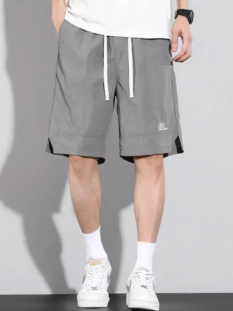 Men’s Plus Size Drawstring Basketball Shorts with Side Pockets
