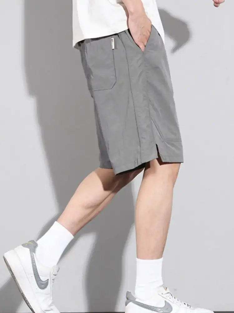 Men’s Plus Size Drawstring Basketball Shorts with Side Pockets