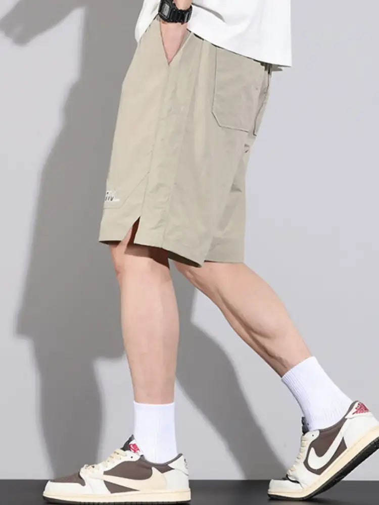 Men’s Plus Size Drawstring Basketball Shorts with Side Pockets