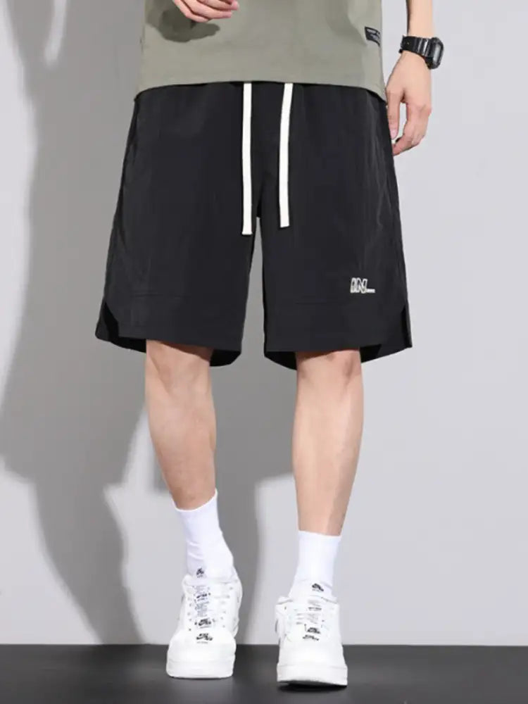 Men’s Plus Size Drawstring Basketball Shorts with Side Pockets