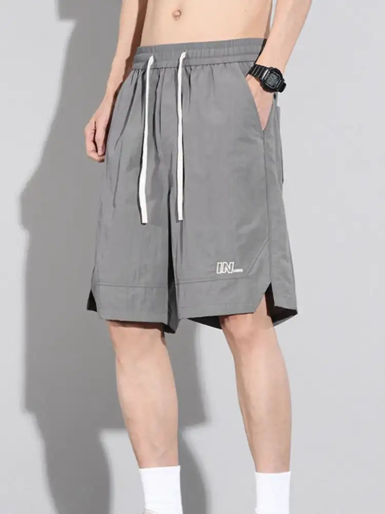 Men’s Plus Size Drawstring Basketball Shorts with Side Pockets