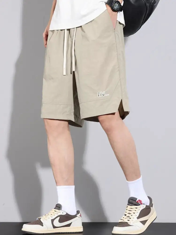 Men’s Plus Size Drawstring Basketball Shorts with Side Pockets