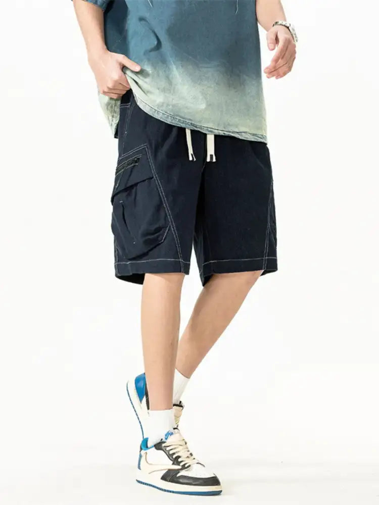 Men’s Plus Size Drawstring Cargo Shorts