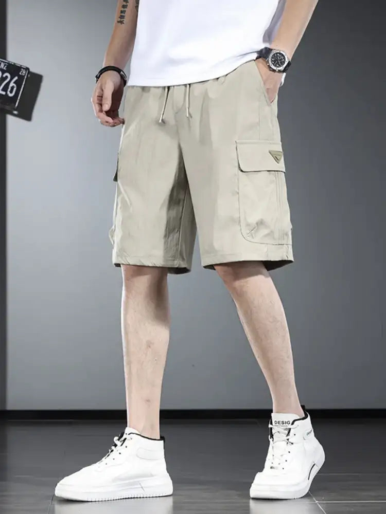 Men’s Plus Size Drawstring Cargo Shorts