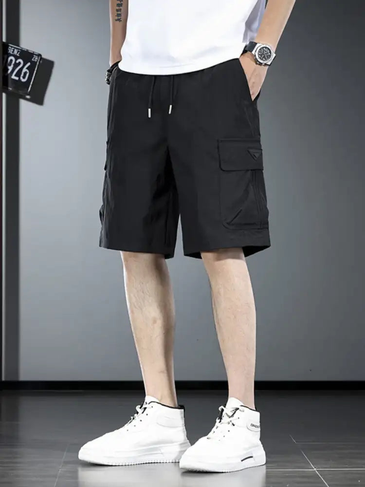 Men’s Plus Size Drawstring Cargo Shorts