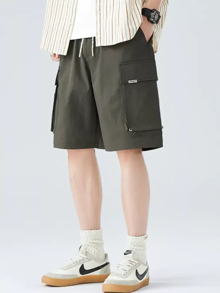 Men’s Plus Size Drawstring Cargo Shorts