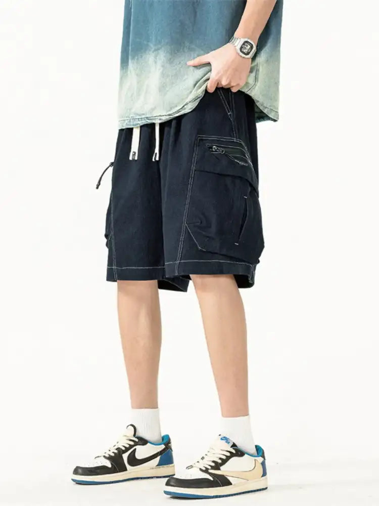 Men’s Plus Size Drawstring Cargo Shorts