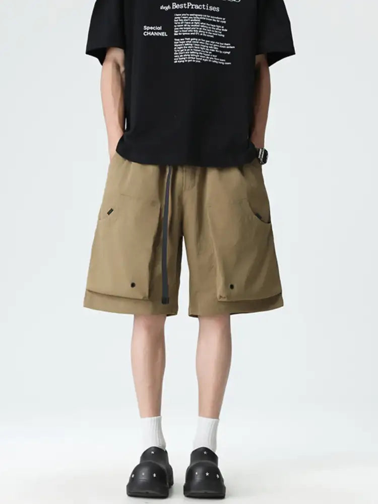 Men’s Plus Size Drawstring Cargo Shorts