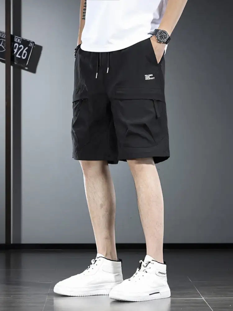 Men’s Plus Size Drawstring Cargo Shorts