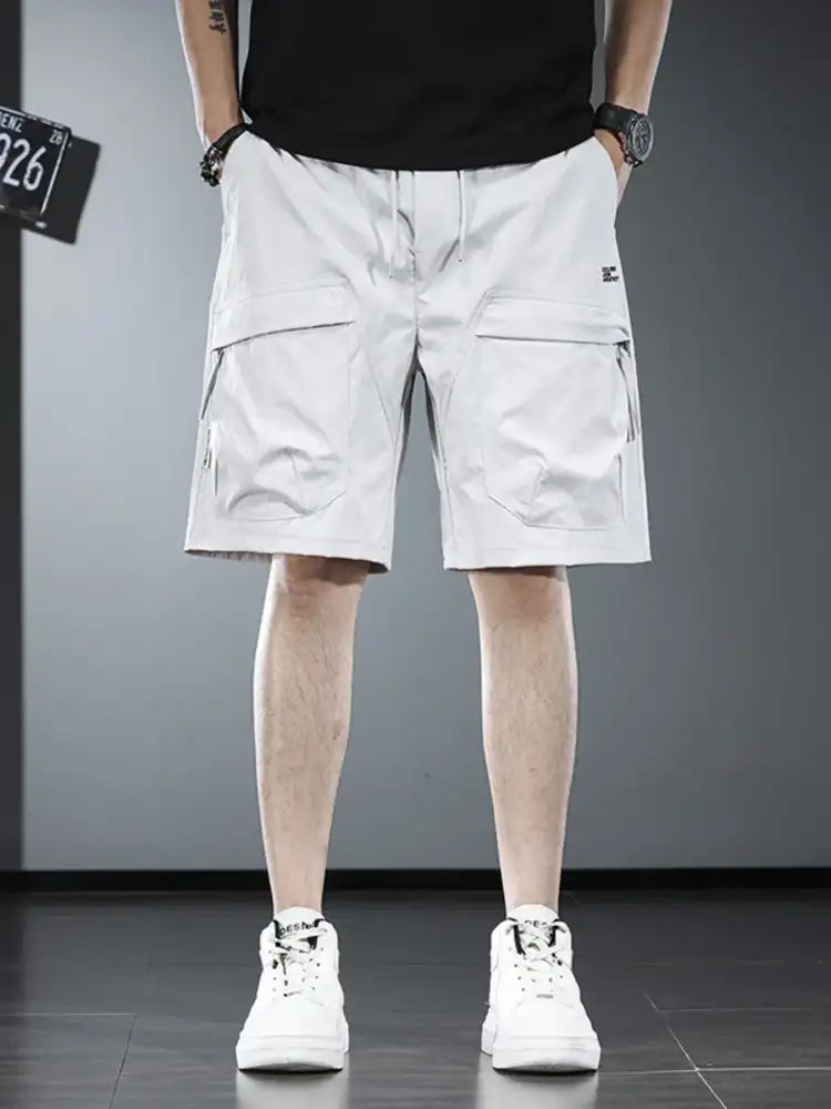 Men’s Plus Size Drawstring Cargo Shorts