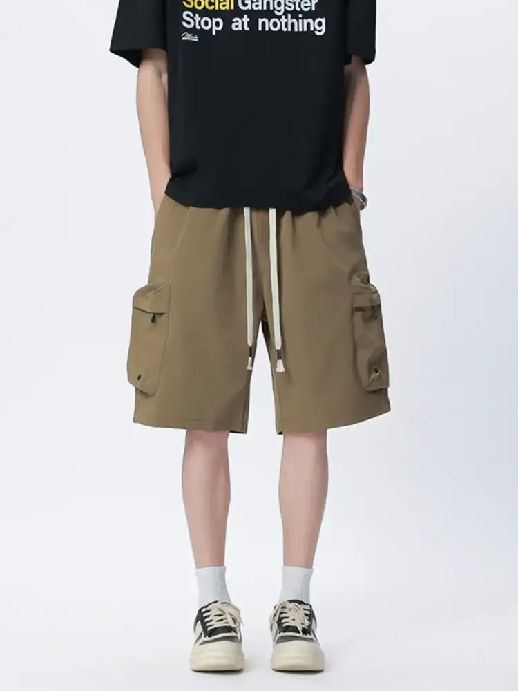 Men’s Plus Size Drawstring Cargo Shorts