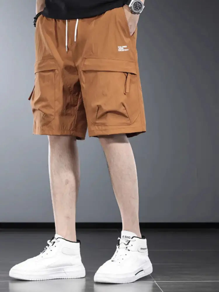 Men’s Plus Size Drawstring Cargo Shorts