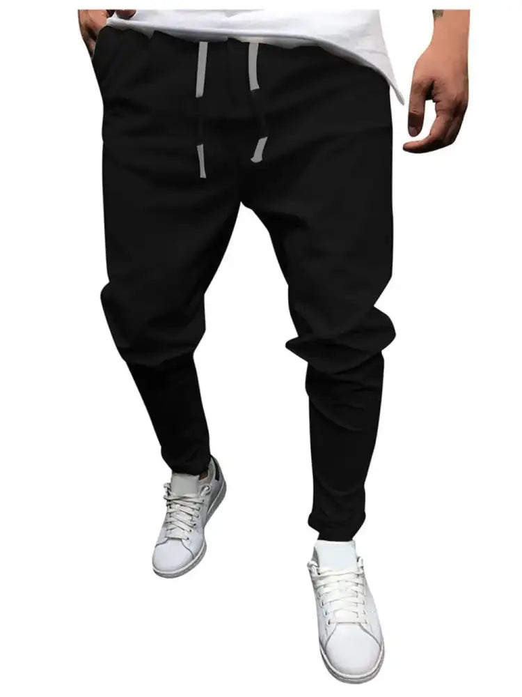 Men’s Plus Size Drawstring Cropped Slim Pants