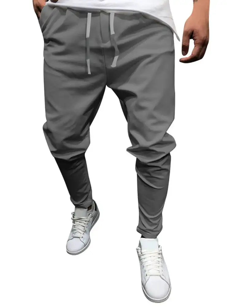 Men’s Plus Size Drawstring Cropped Slim Pants